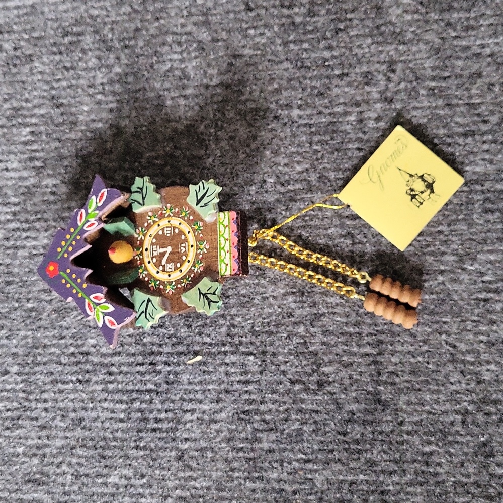 Vintage wood cuckoo clock Christmas ornament